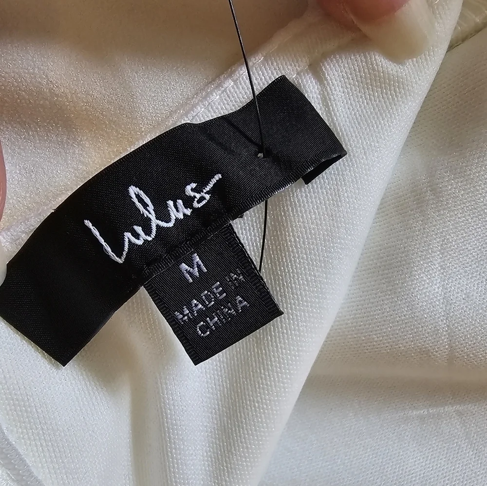 Lulus Feel Your Love White Ruffled Wide-Leg Jumpsuit, Size Medium